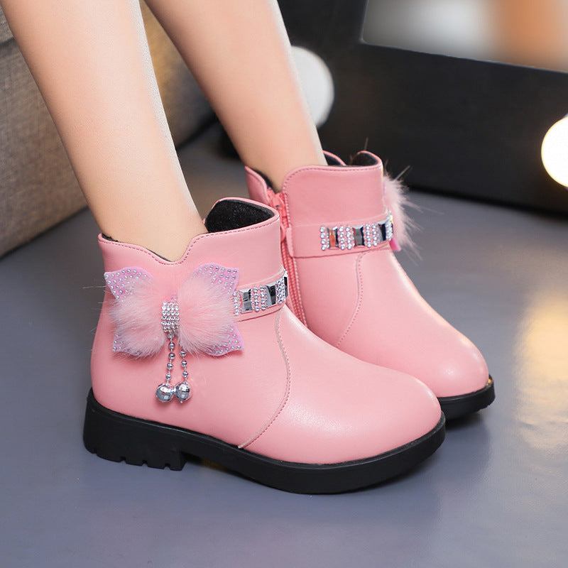 Children's Fashion BowKnot Shiny Leather Boots