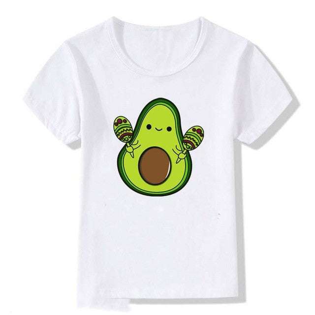 Kids Summer Printed Cute Avocado T-Shirt