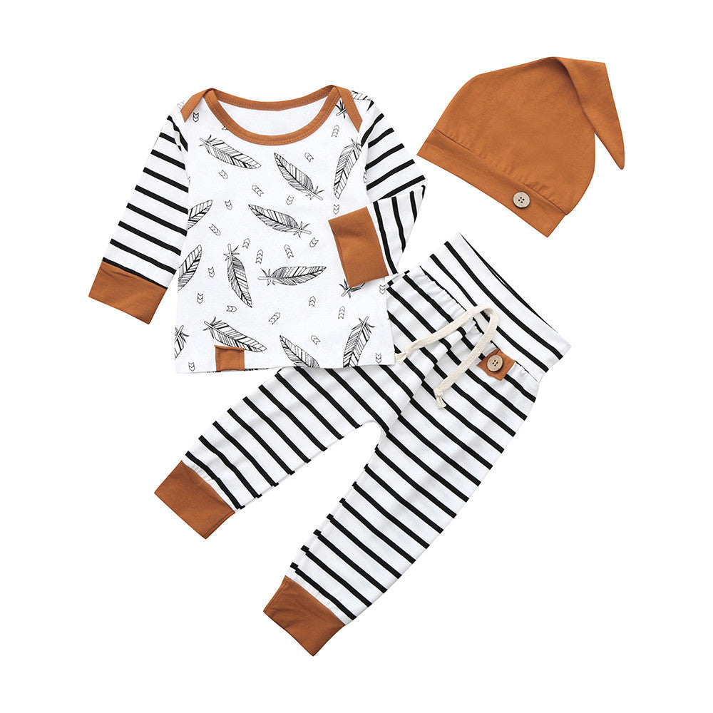 Children's Cotton feather Stripe 3 piece set