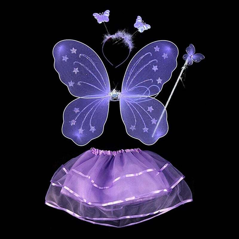 -piece Dress with Butterfly Wings | Elegant Three-piece Outfit