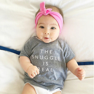 Baby The Snuggle is Real Short-sleeved Cotton Shirt