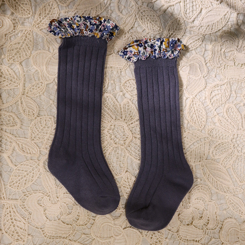 Children's Pit Stockings Lace Baby Plain Color Socks