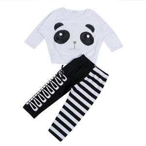 Girls Long Sleeved Cartoon Shirt and Fashion Pants Set