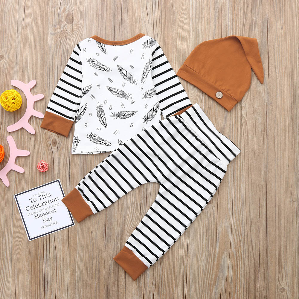 Children's Cotton feather Stripe 3 piece set