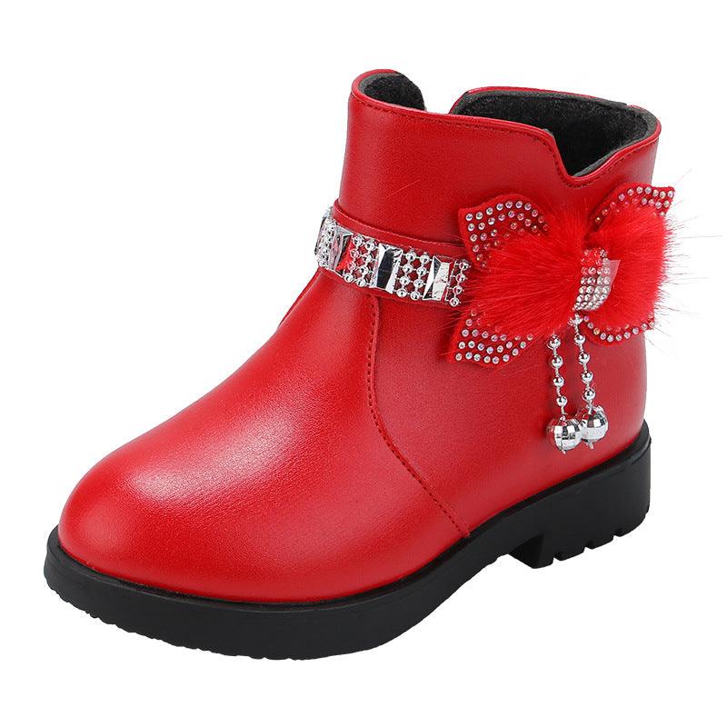 Children's Fashion BowKnot Shiny Leather Boots