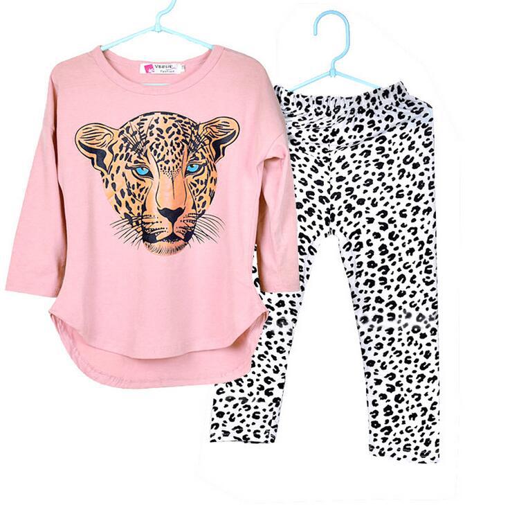 Children Casual Long Sleeve Animal Print Clothes Set