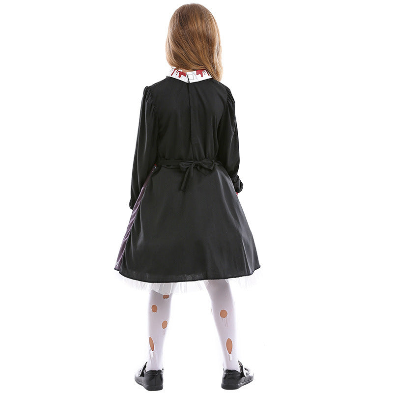 Girls Gothic Bloody Spookie Zombie Scary Costume