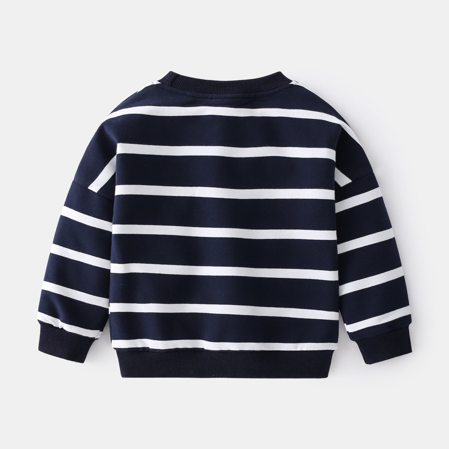 Cotton Boys Striped Casual Loose Round Neck Pullover Sweater