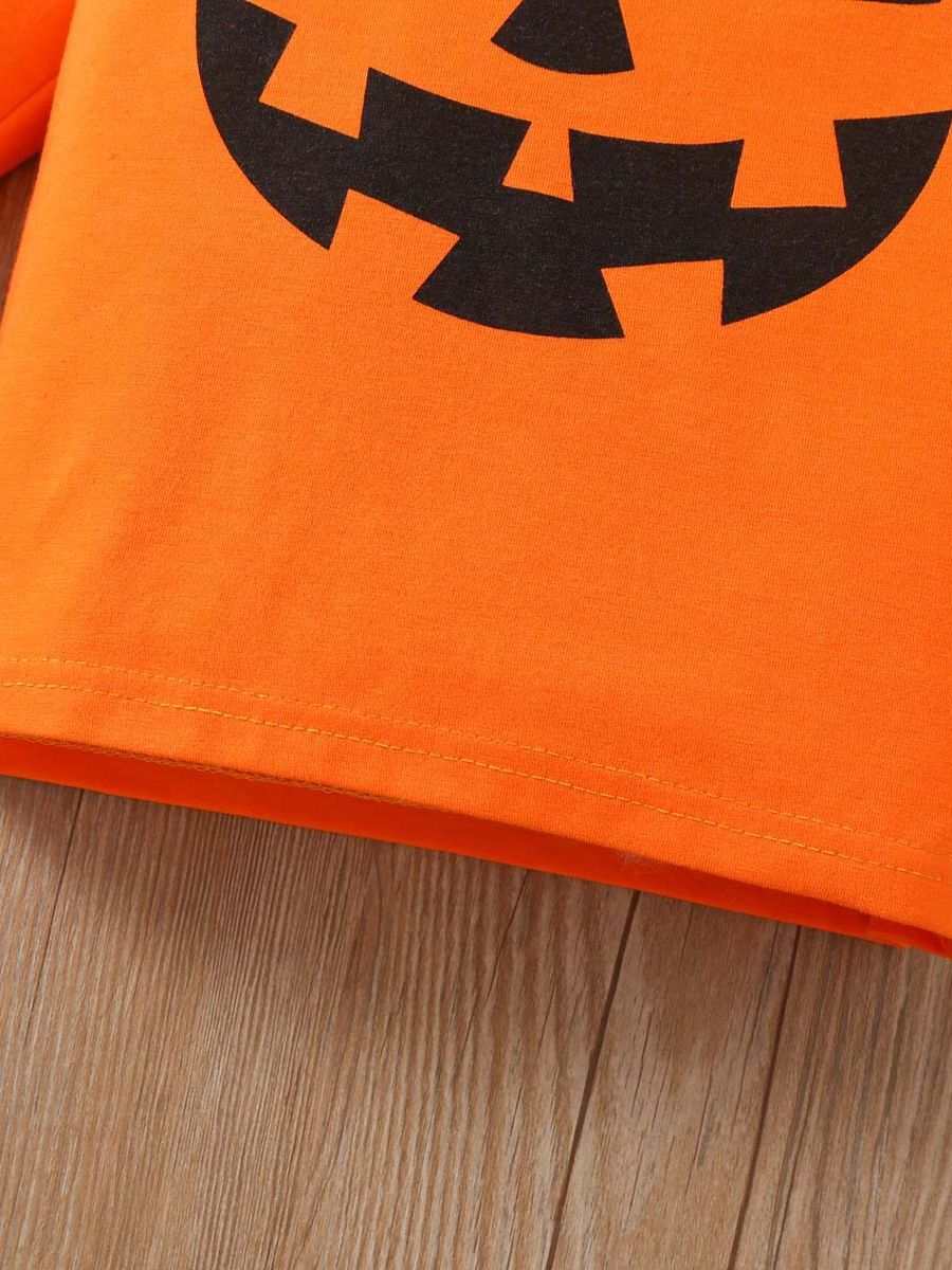 Kids Halloween Day Full Print Pumpkin Lamp 2 piece Set