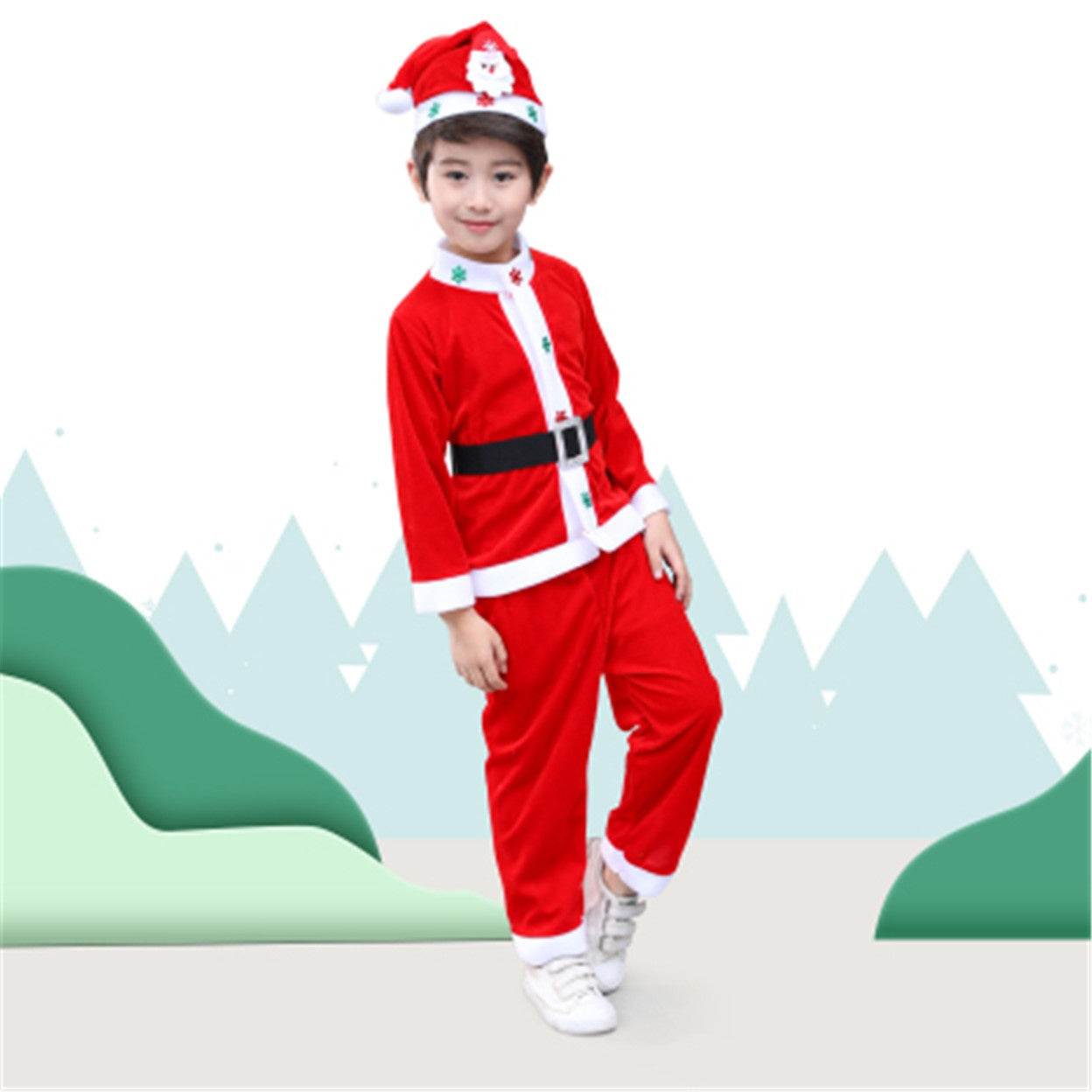 Kids Christmas Performance Costume Wear Christmas Suit