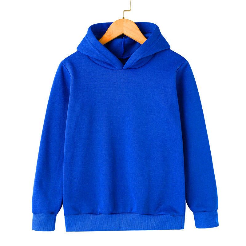 Children's Warm Solid Color Hoodie Pullover Sweater