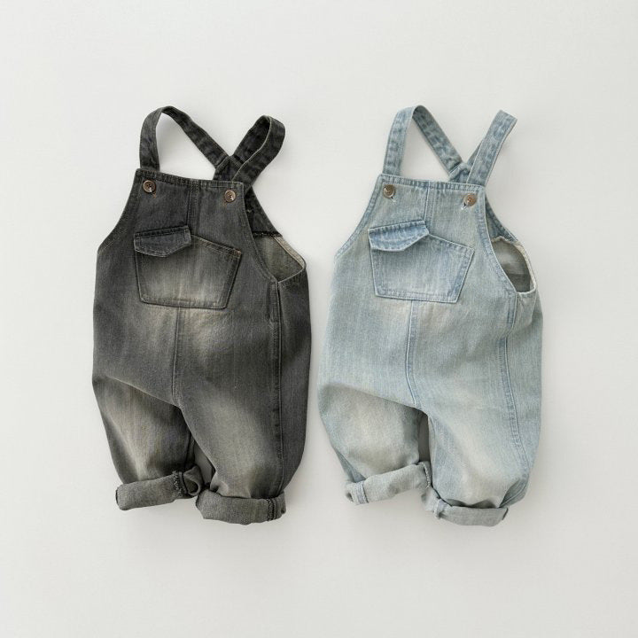 Boys And Girls Retro One-piece Soft Jeans Casual Jumper