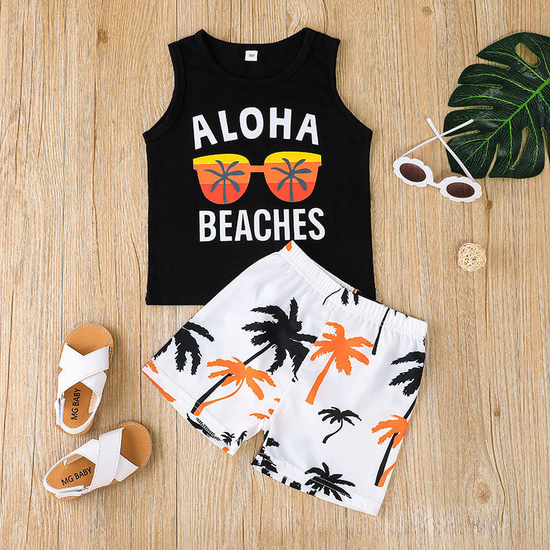 Boys' Summer Sportswear Vest Two-piece Set