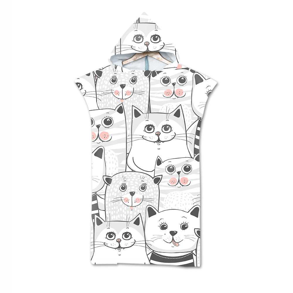Kids Cartoon Animal Hooded Beach Dry Towel or Bathrobe