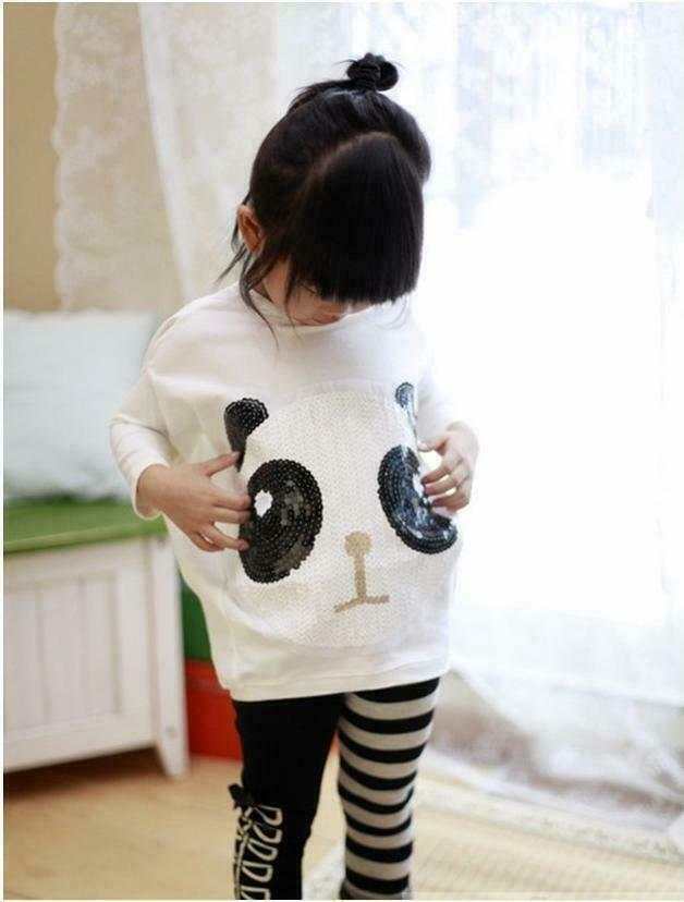 Girls Long Sleeved Cartoon Shirt and Fashion Pants Set