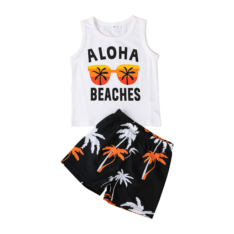 Boys' Summer Sportswear Vest Two-piece Set