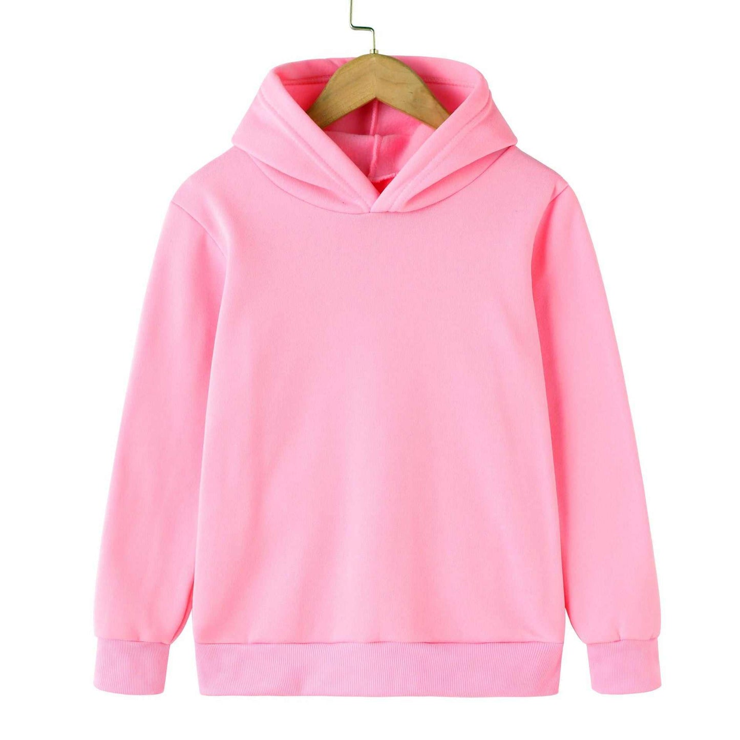 Children's Warm Solid Color Hoodie Pullover Sweater