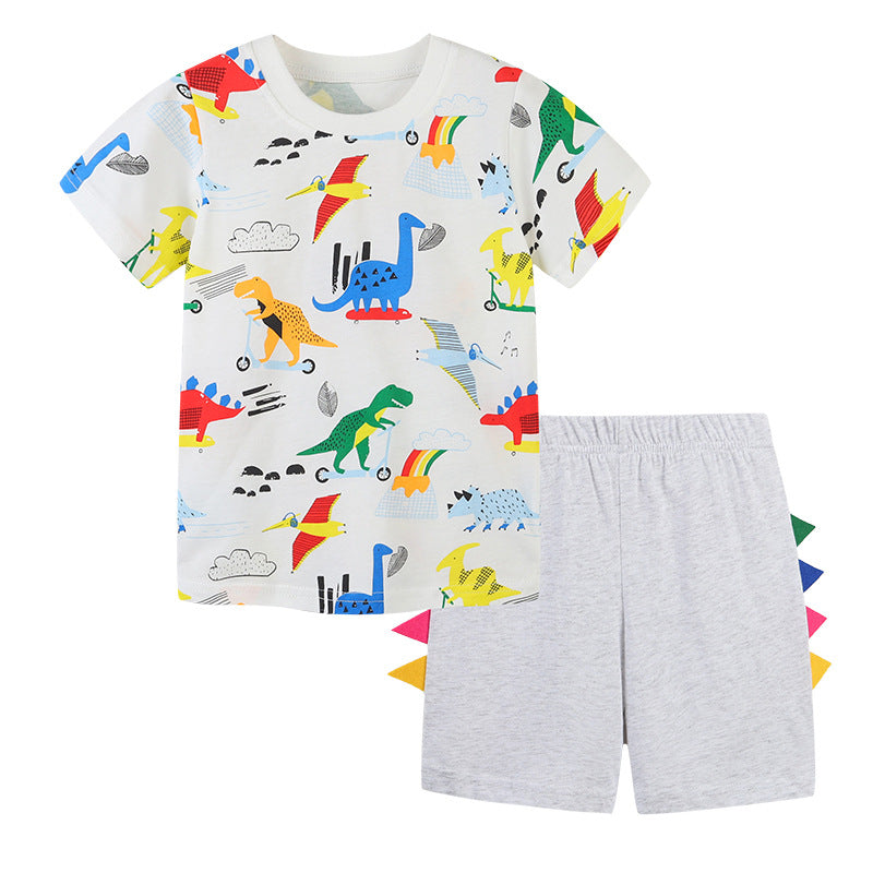 Children's Cartoon Printed Short Sleeve Set
