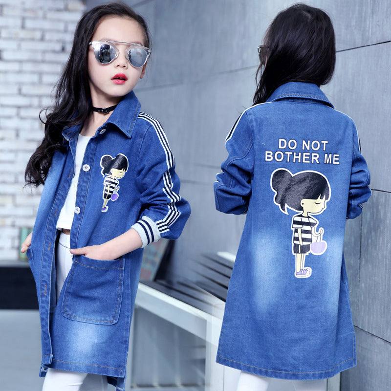 British Style Girls Long Children's Jacket