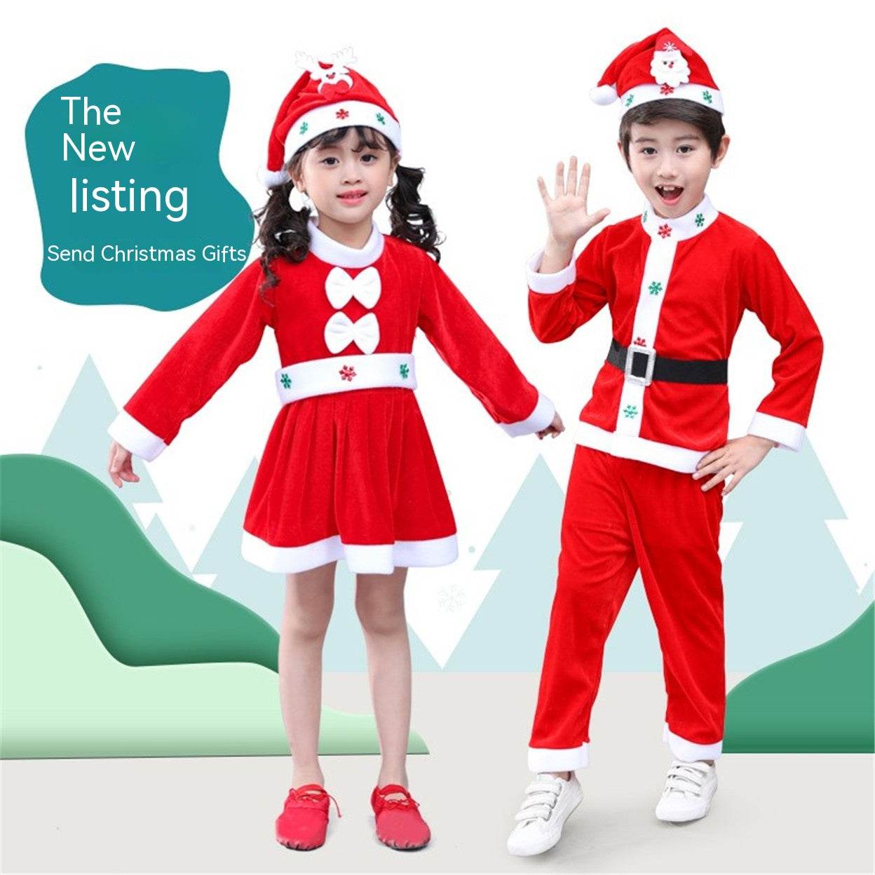 Kids Christmas Performance Costume Wear Christmas Suit