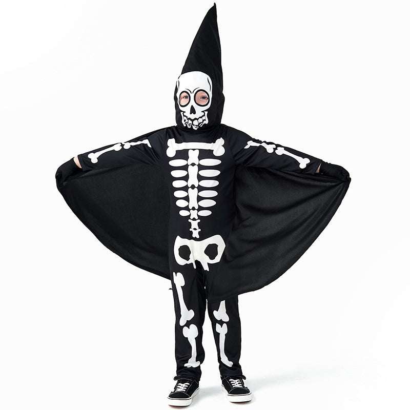 Spooky Halloween Dress Up Long Children's Skull Costume