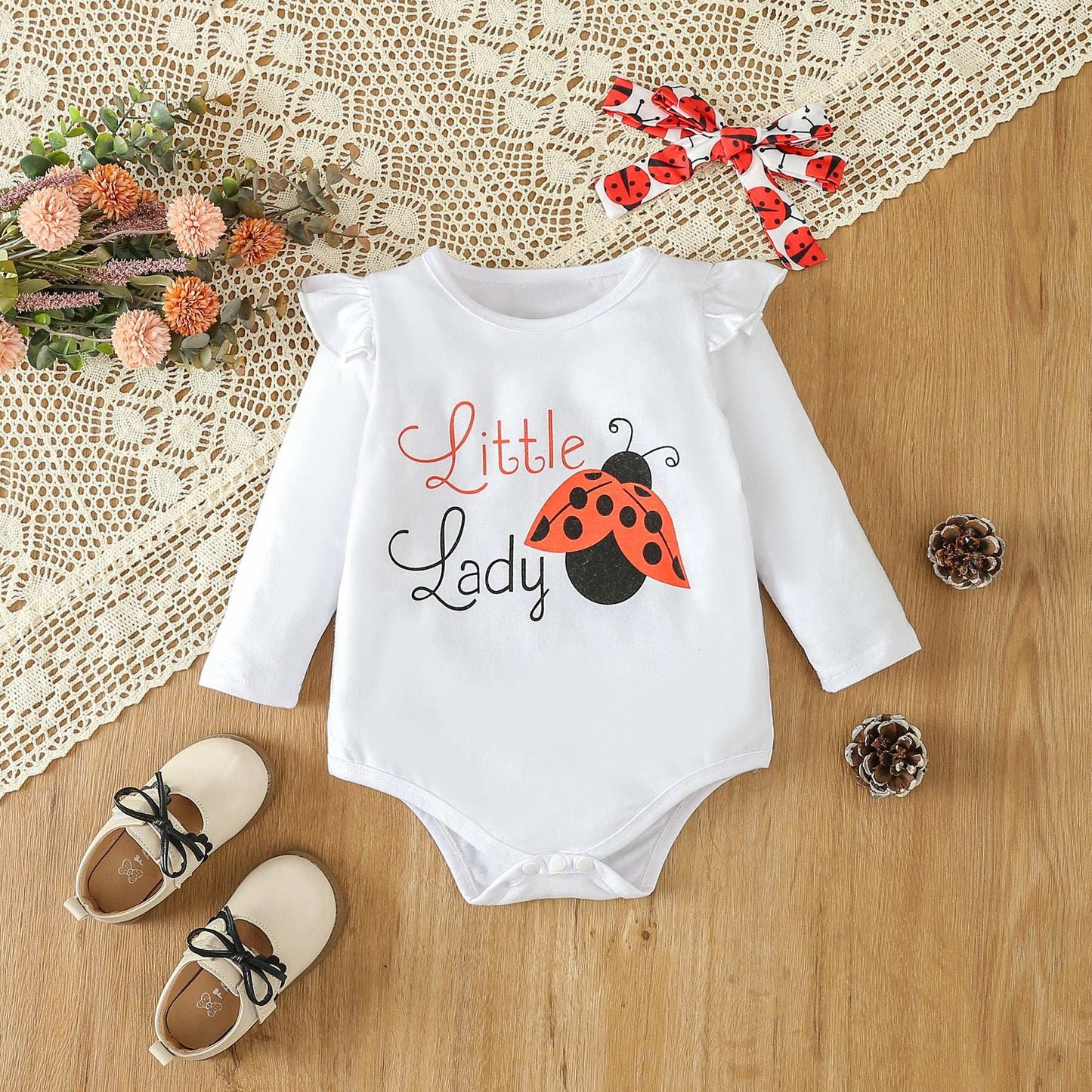 Infant Toddler Long Sleeve Little Ladybug 3 piece Set