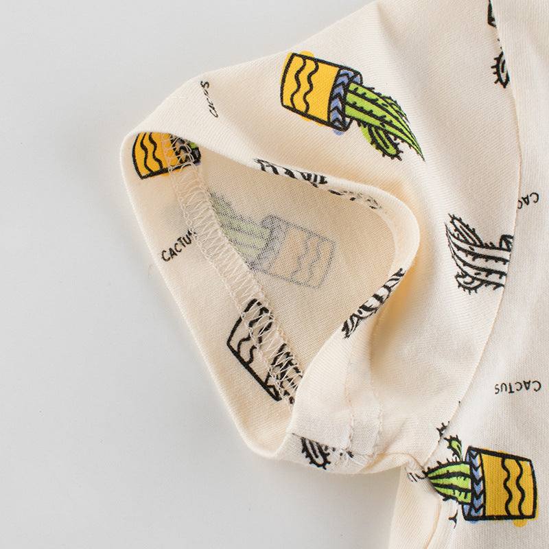 Kids Summer Cactus Short Sleeve Comfortable Cotton T-Shirt