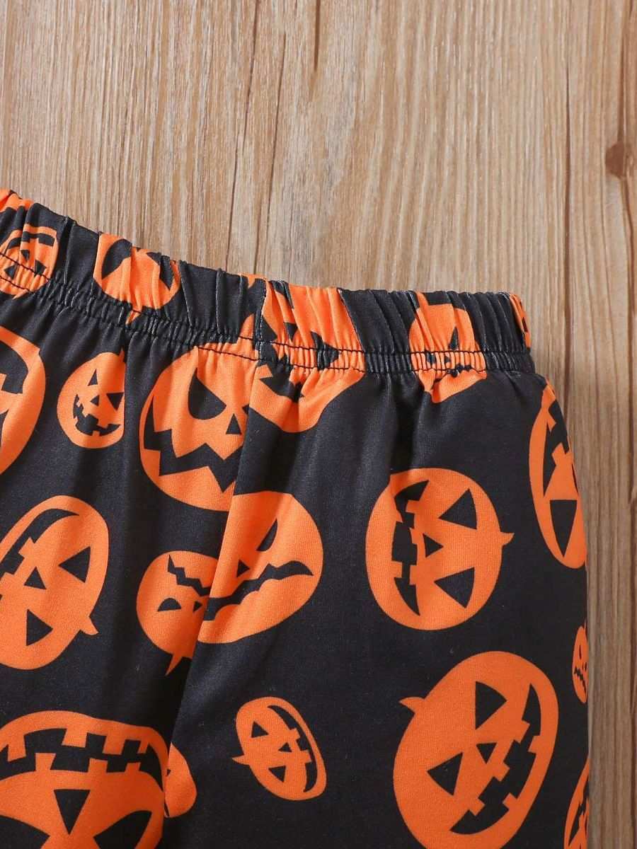 Kids Halloween Day Full Print Pumpkin Lamp 2 piece Set