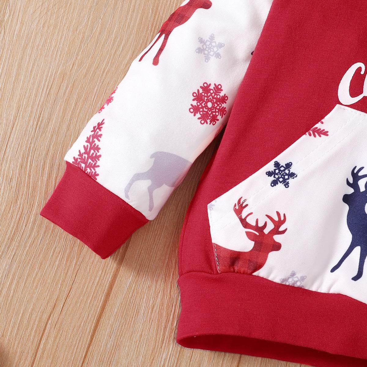 Baby Clothes Christmas Printed Pullover Hoodie Two-piece Set