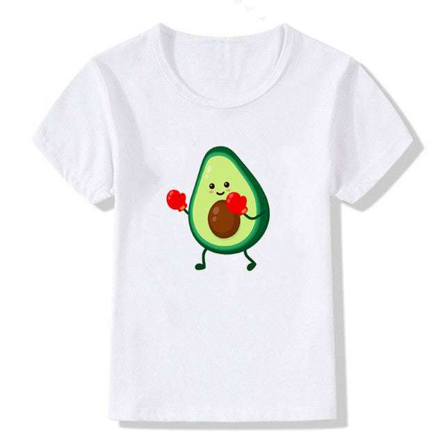Kids Summer Printed Cute Avocado T-Shirt