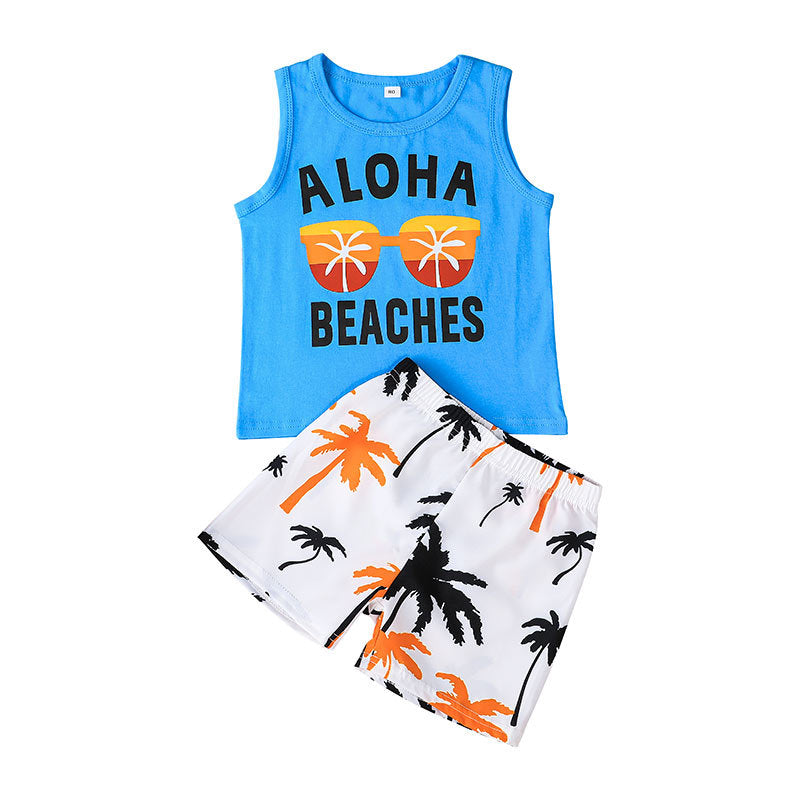 Boys' Summer Sportswear Vest Two-piece Set