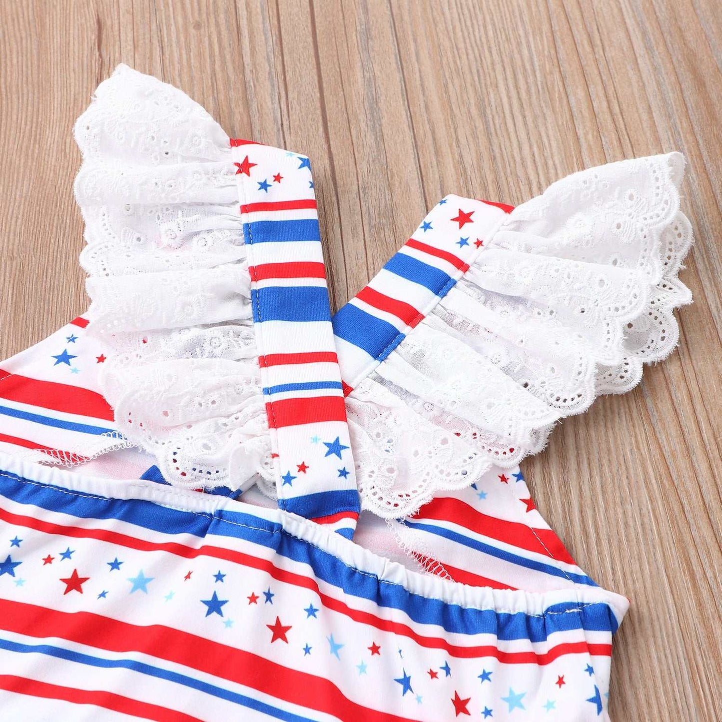 Girls Summer Sleeveless Holiday Firework Flag Dress