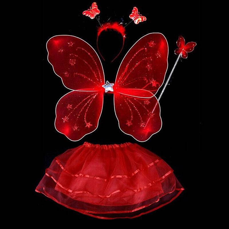 -piece Dress with Butterfly Wings | Elegant Three-piece Outfit