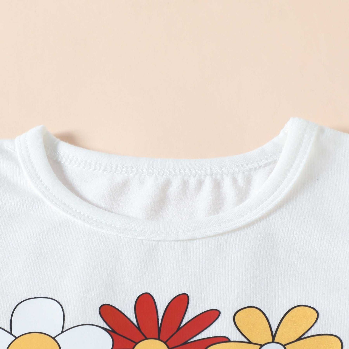 Girls Stay Groovy T-shirt With Floral Bell Bottom Pants