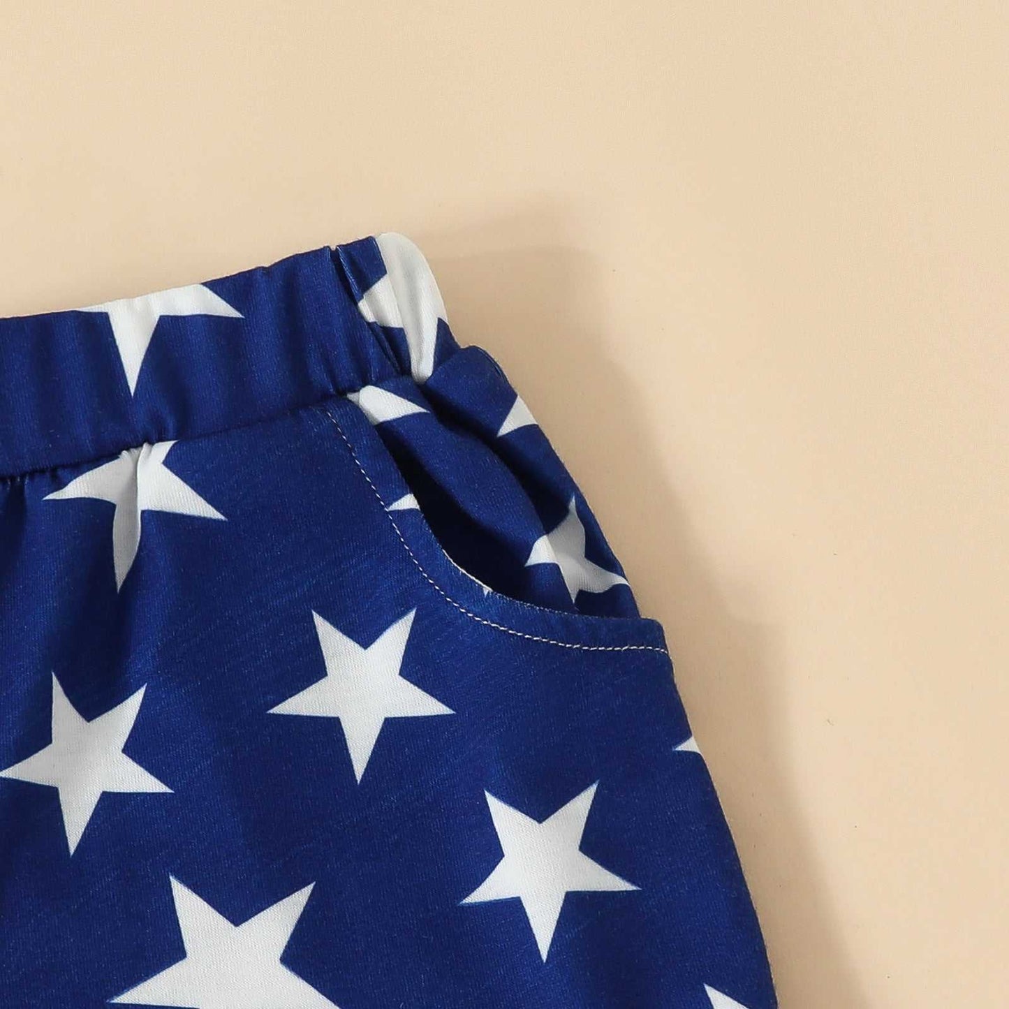 Girl's Red White And Blue Love Tank Top with Shorts Set