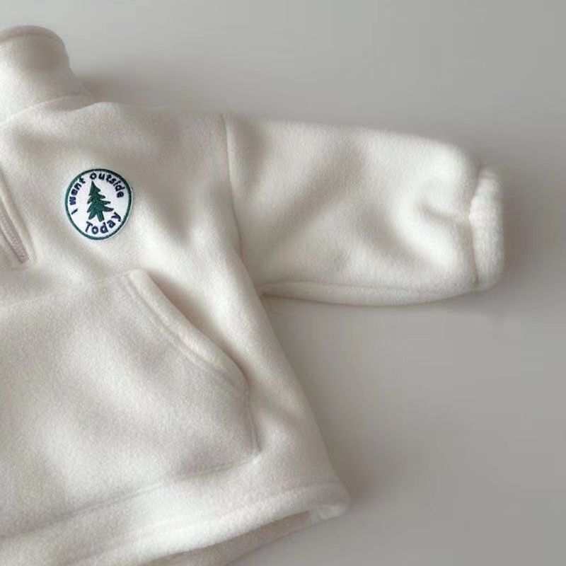 Toddler Fleece-lined Thick Sweater With Pants Two-piece Set