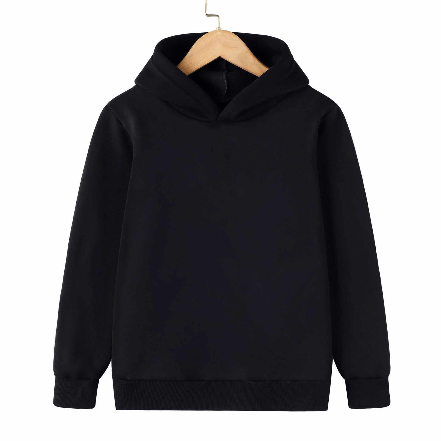 Children's Warm Solid Color Hoodie Pullover Sweater
