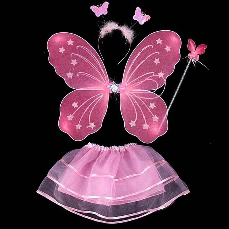 -piece Dress with Butterfly Wings | Elegant Three-piece Outfit