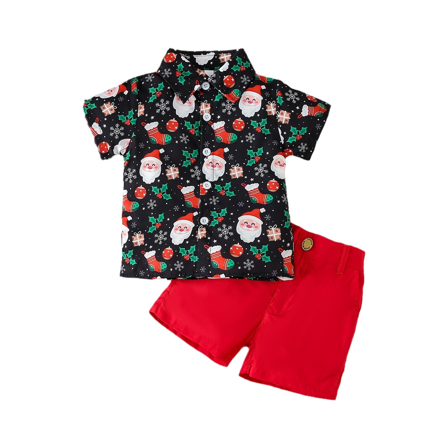 Christmas Boys Casual Short-sleeve Set
