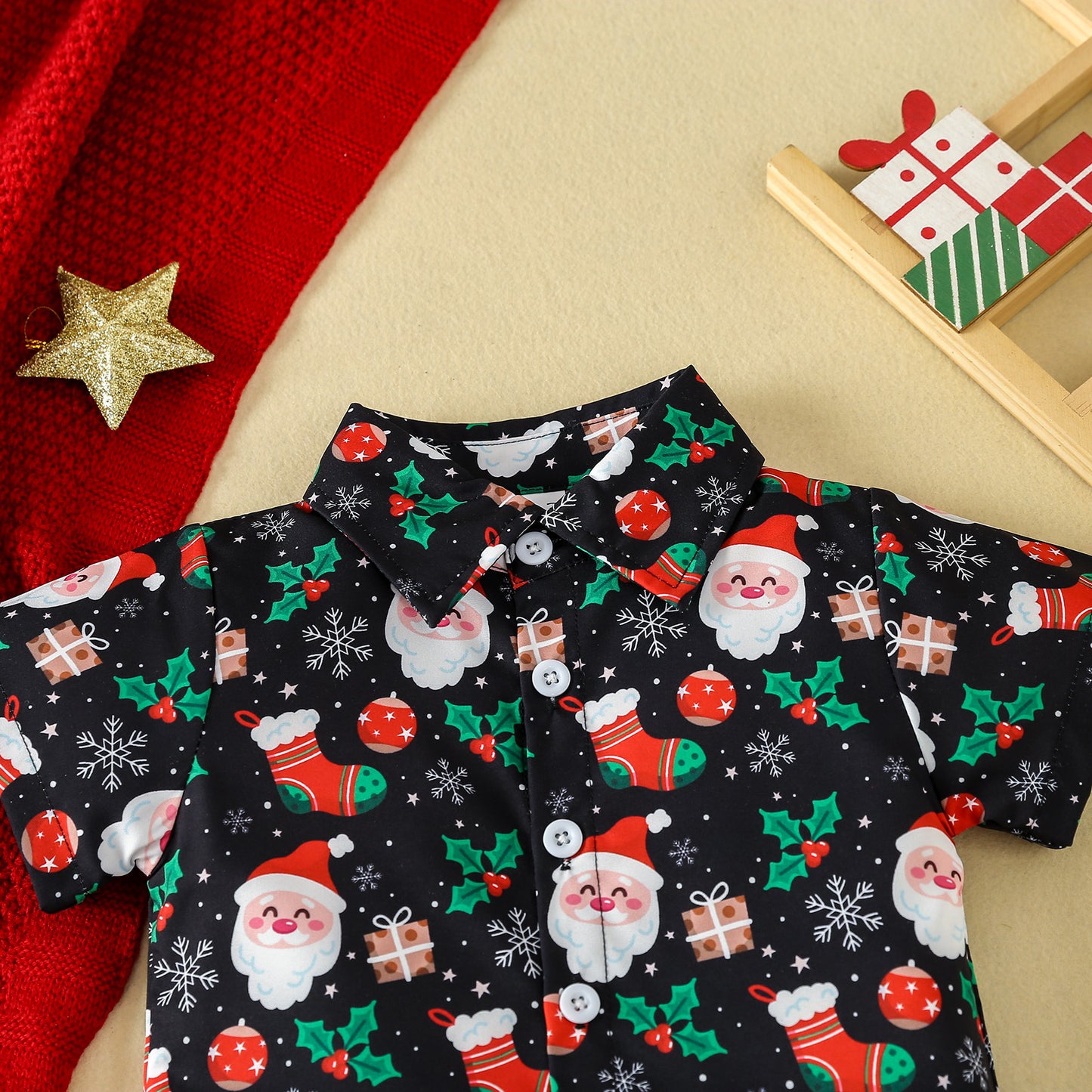 Christmas Boys Casual Short-sleeve Set