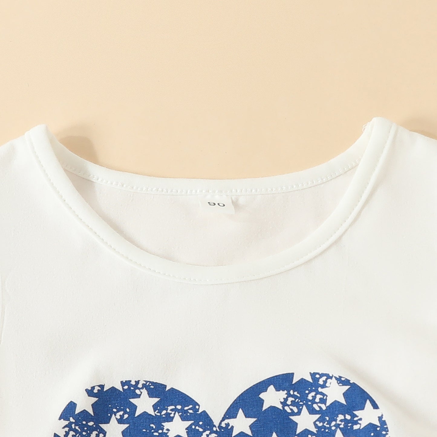 Girl's White Love America Tank Top Shorts Set