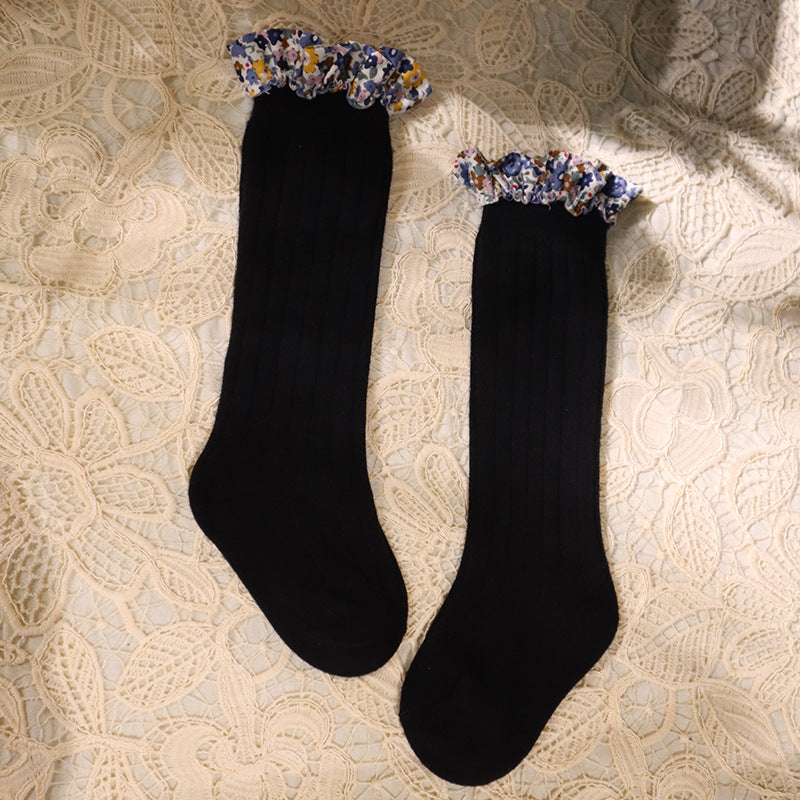 Children's Pit Stockings Lace Baby Plain Color Socks