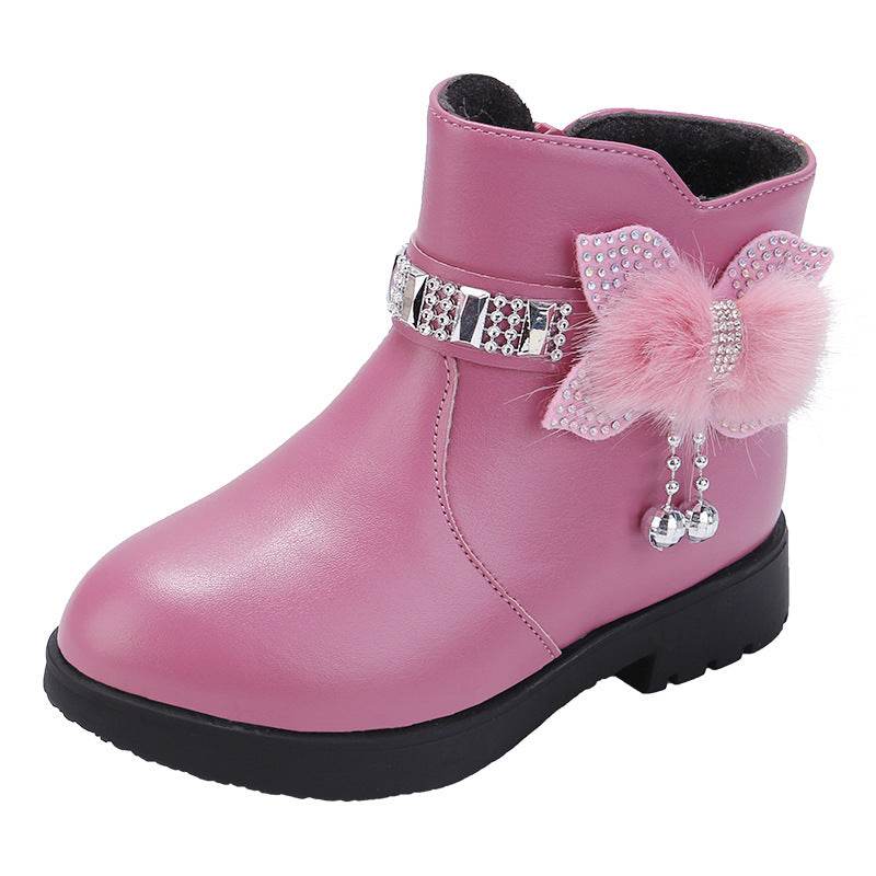 Children's Fashion BowKnot Shiny Leather Boots