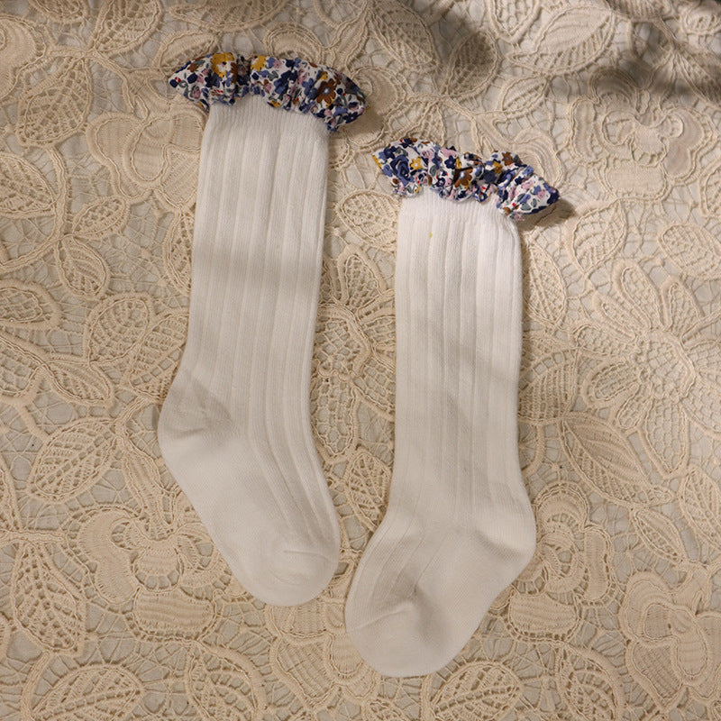 Children's Pit Stockings Lace Baby Plain Color Socks