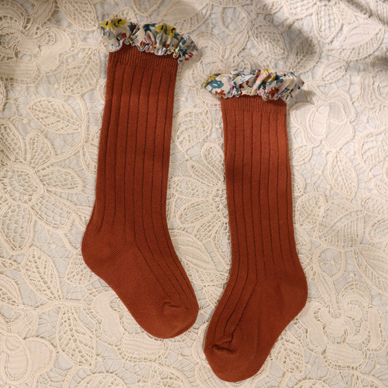 Children's Pit Stockings Lace Baby Plain Color Socks