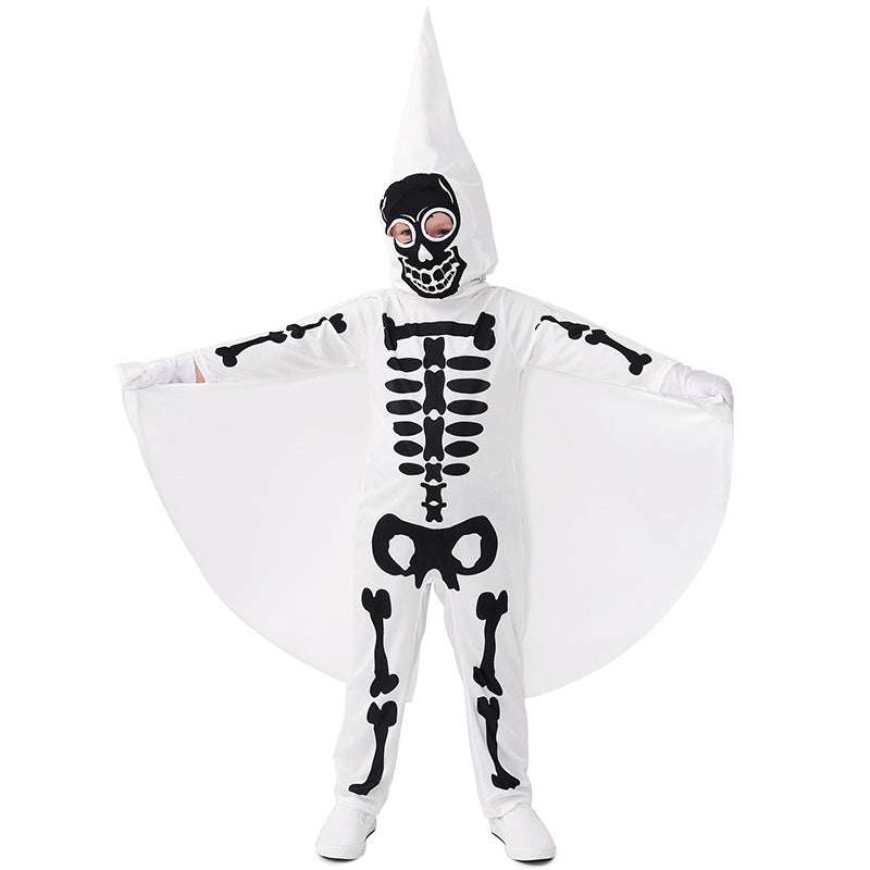 Spooky Halloween Dress Up Long Children's Skull Costume