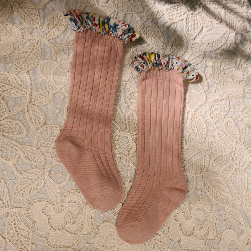Children's Pit Stockings Lace Baby Plain Color Socks