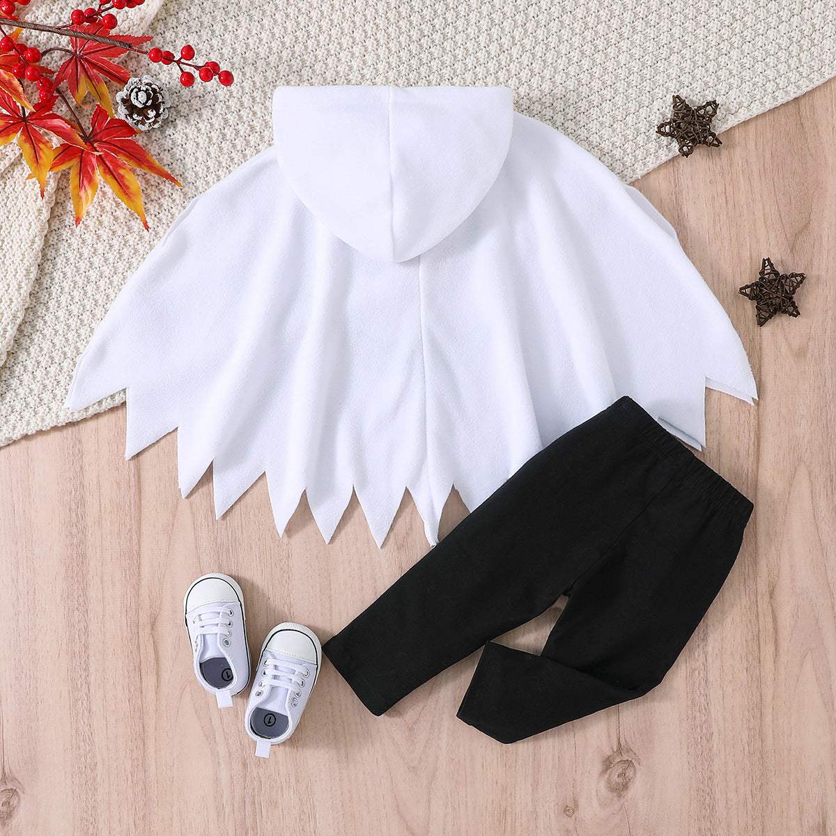 Children's Halloween Day Ghost Top with Black Leggings Costume