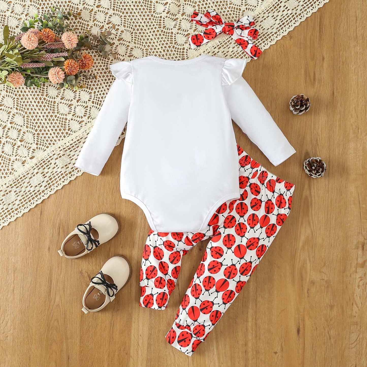 Infant Toddler Long Sleeve Little Ladybug 3 piece Set