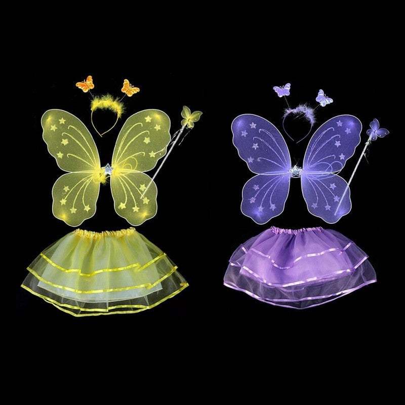 -piece Dress with Butterfly Wings | Elegant Three-piece Outfit